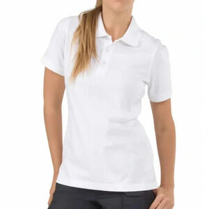 WOMEN’S TACTICAL JERSEY SHORT SLEEVE POLO Size Small 100% Cotton in White
